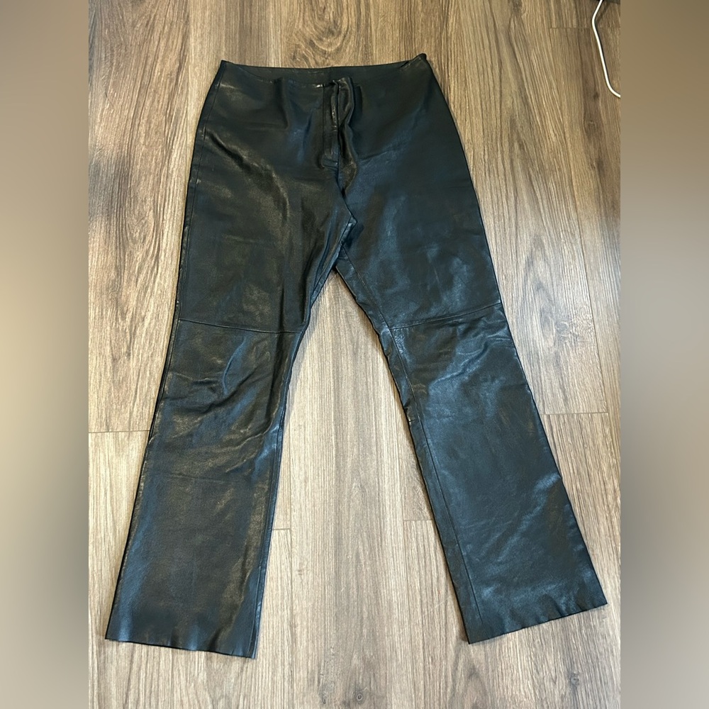 VS2 by Vakko Black 100% lamb Leather HR pants Sz 10.
